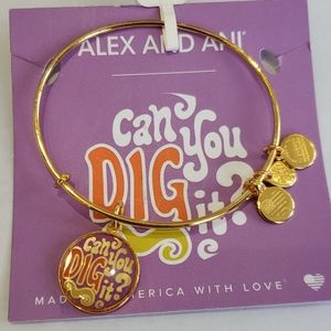 Alex and Ani Can You Dig It? Goldtone Bracelet